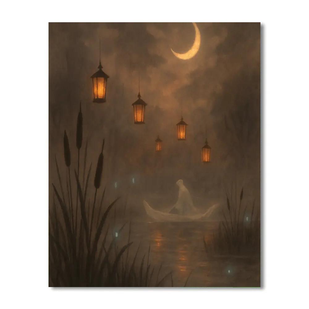 Marsh Of Whispered Lanterns Paint by numbers art