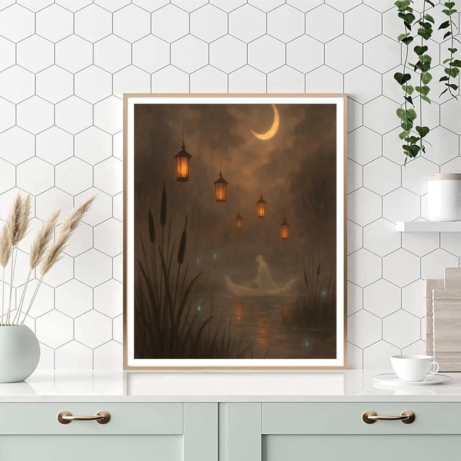 Marsh Of Whispered Lanterns Paint by numbers art