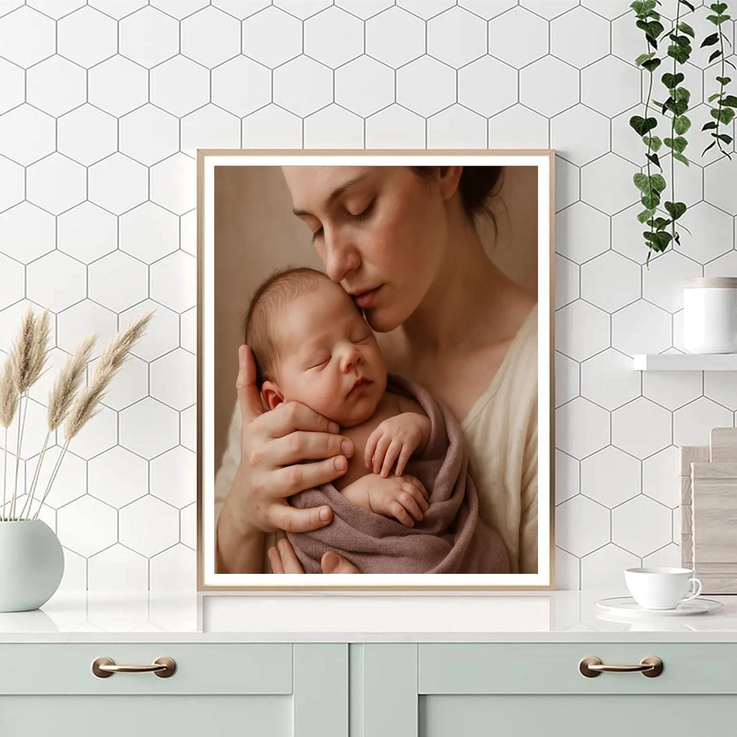 Newborn Cradle Hands Of Mother paint by numbers