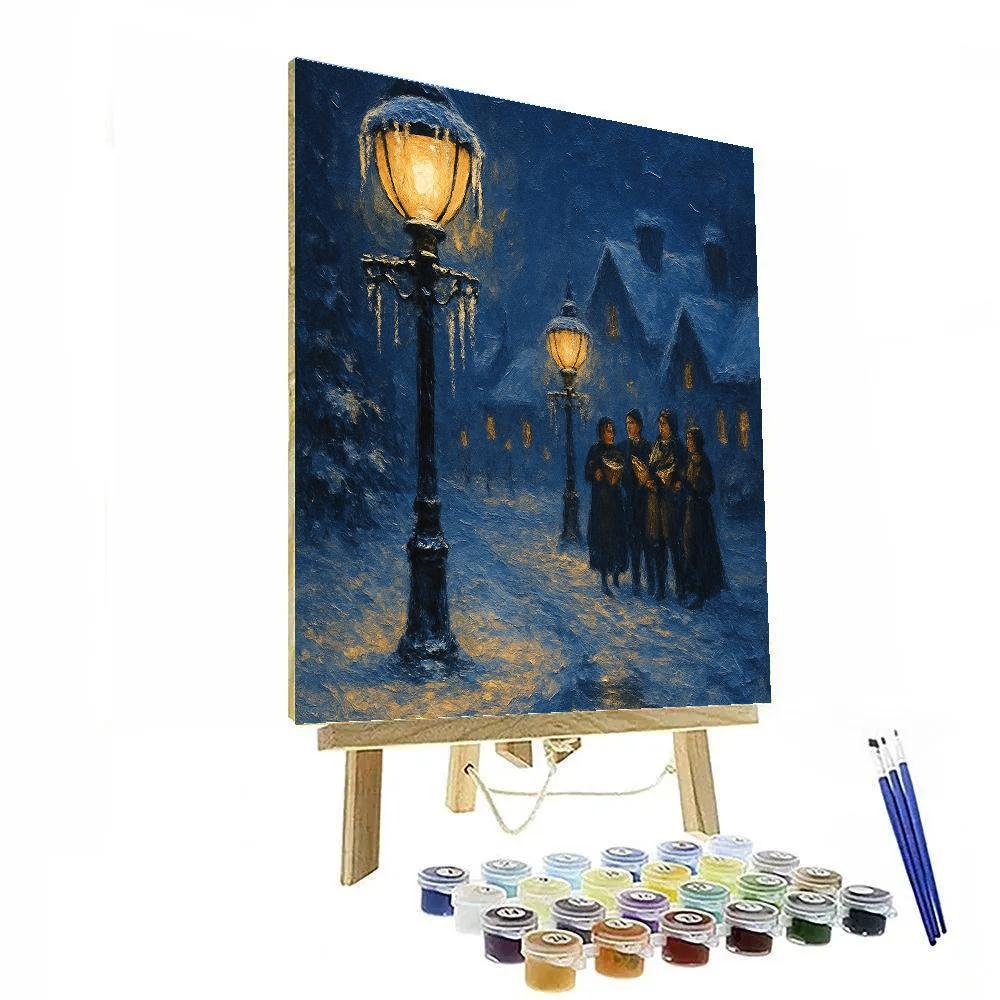 Icicle Streetlight Midnight Choir paint by number