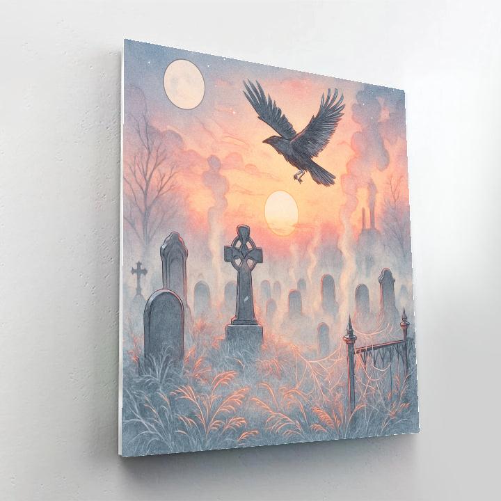 Frosted Graveyard Sunrise DIY paint by numbers