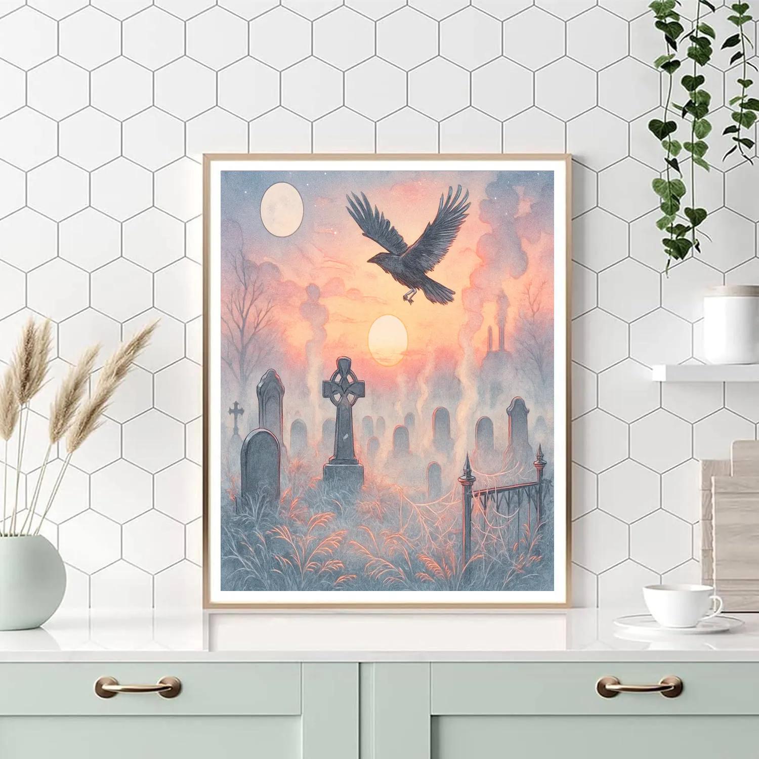 Frosted Graveyard Sunrise DIY paint by numbers