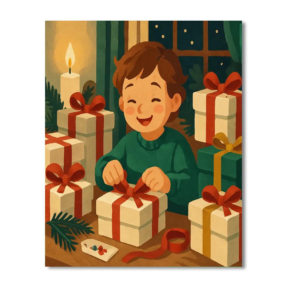 Wrapped In Ribbon Wonder paint by numbers