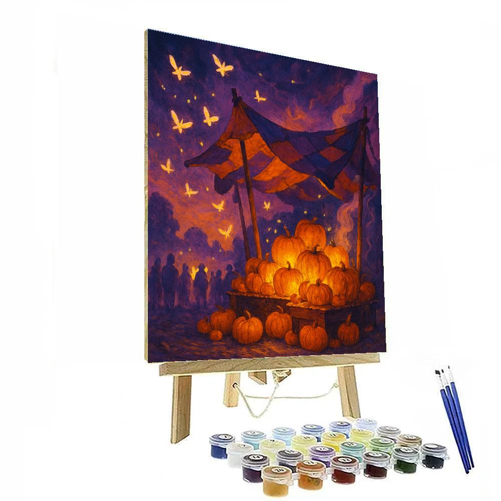 Mothlight Over The Pumpkin Stalls DIY paint by numbers