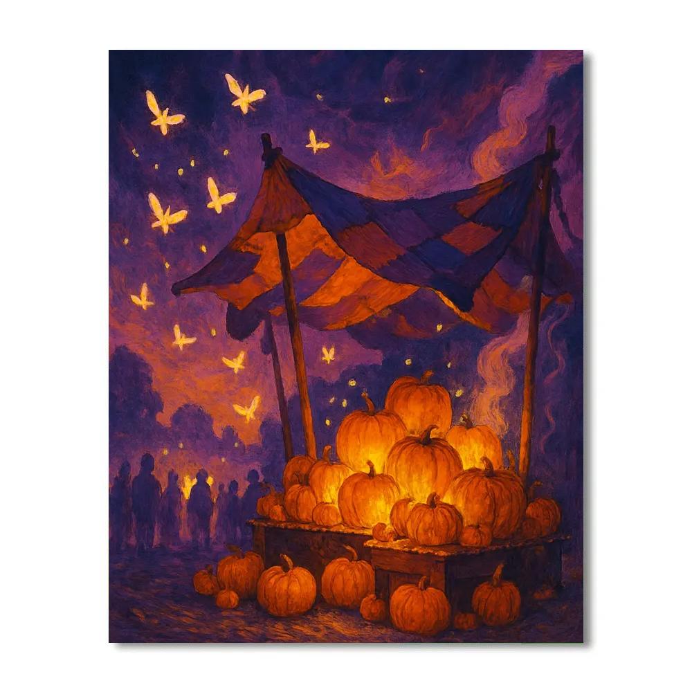 Mothlight Over The Pumpkin Stalls DIY paint by numbers