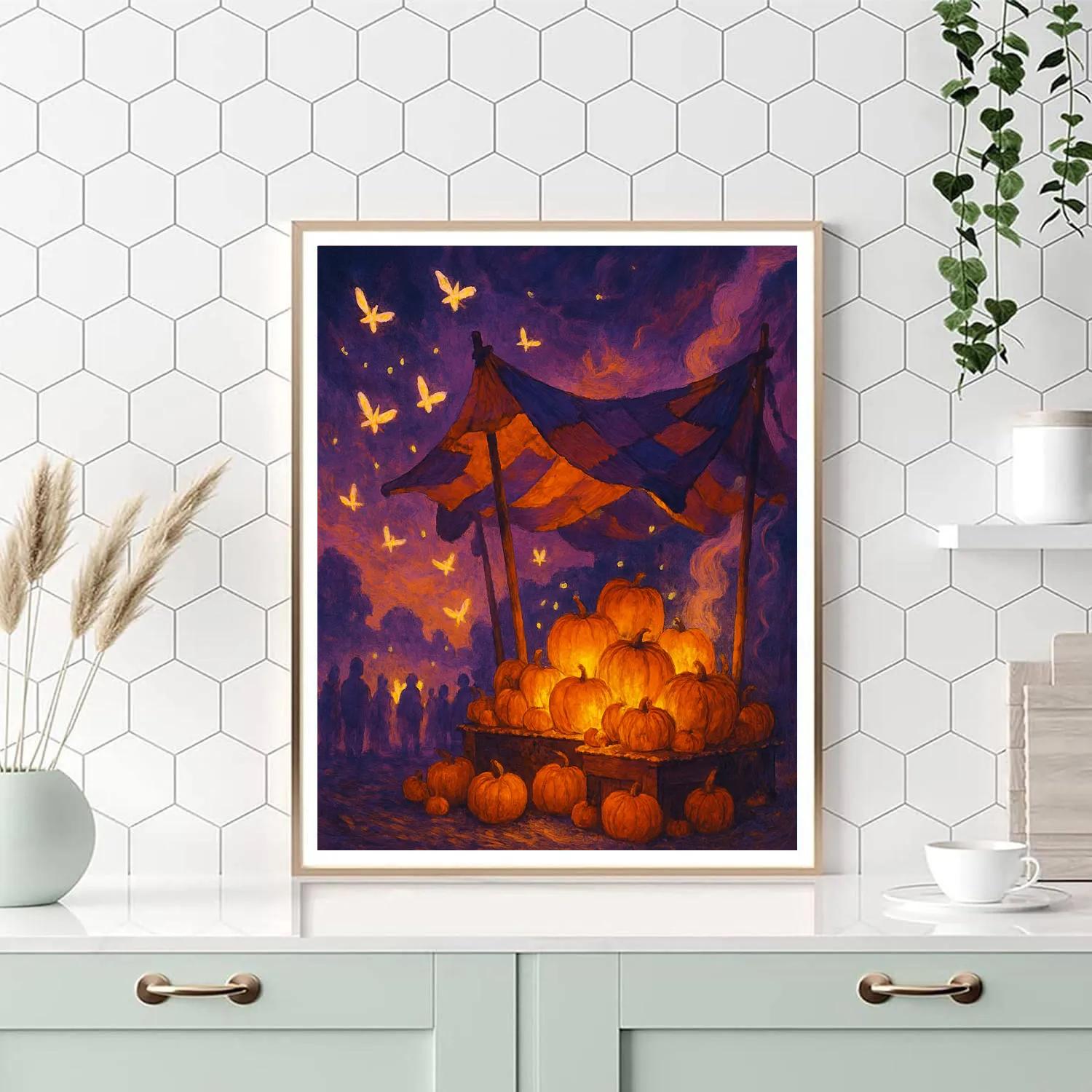 Mothlight Over The Pumpkin Stalls DIY paint by numbers