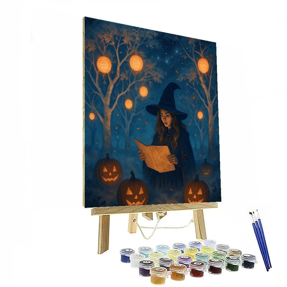 Moonlit Lantern Orchard painting number kit
