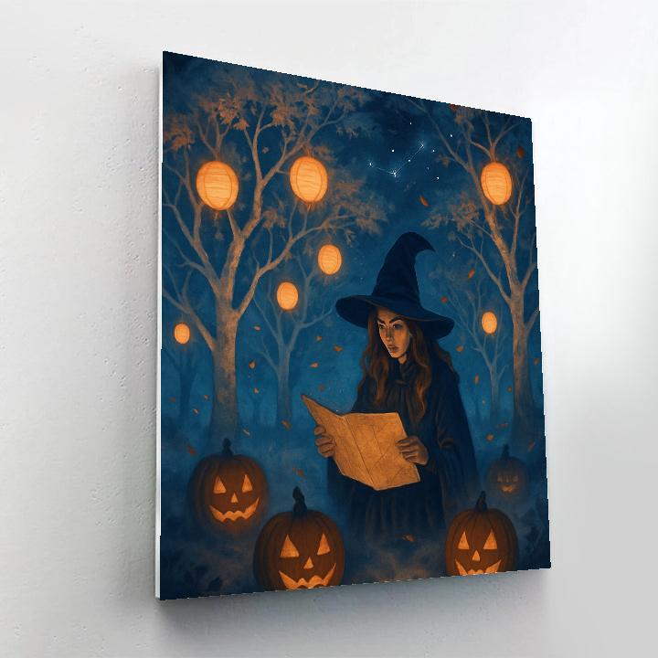 Moonlit Lantern Orchard painting number kit