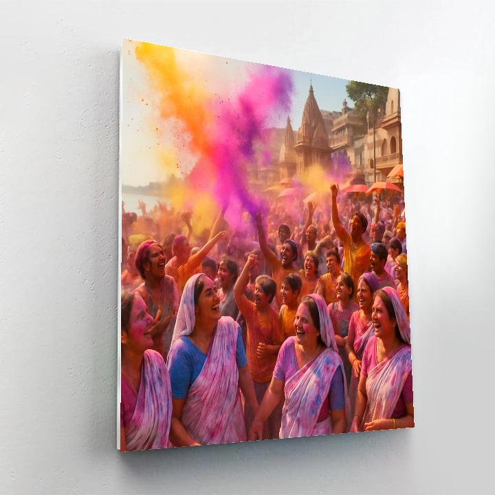 Vibrant Holi Festival Celebration Numbered painting kits