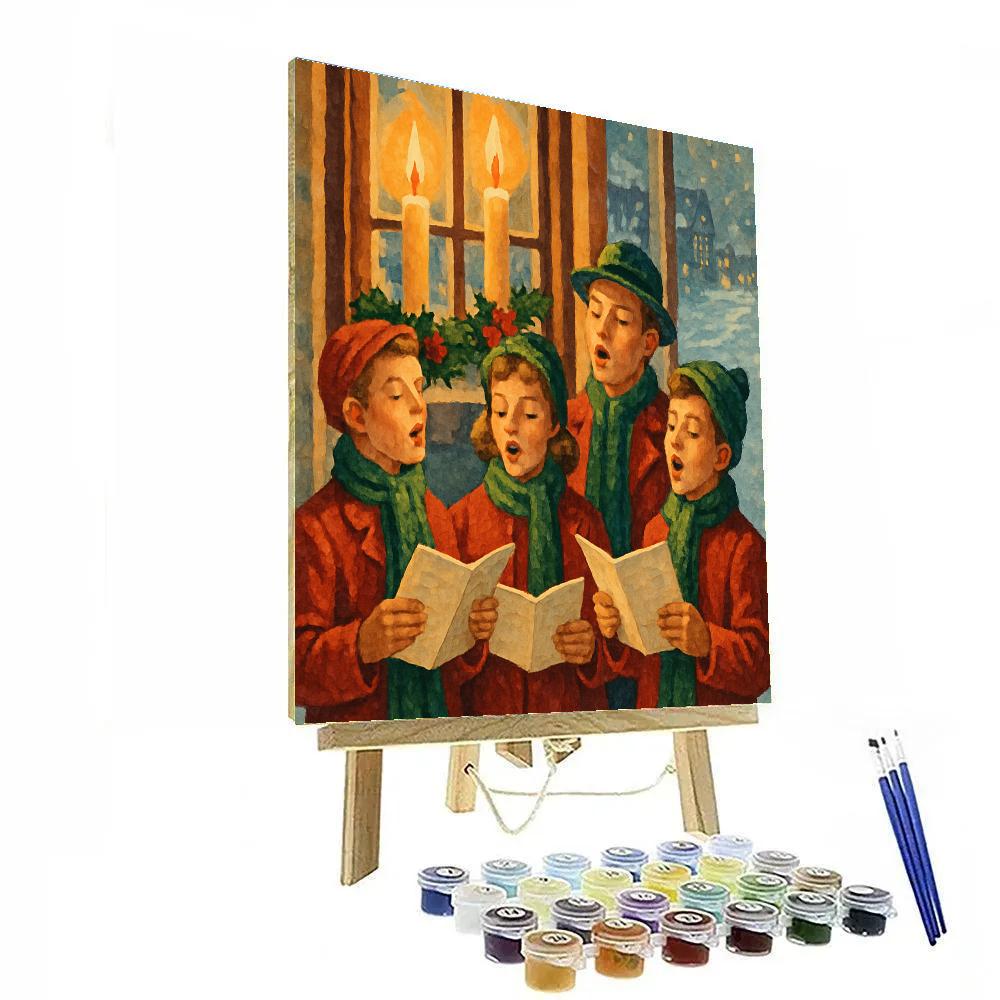 Carolers By Candle Glow Numbered painting kits