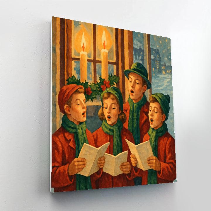 Carolers By Candle Glow Numbered painting kits