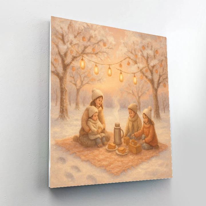 Snowy Orchard Lantern Picnic DIY paint by numbers