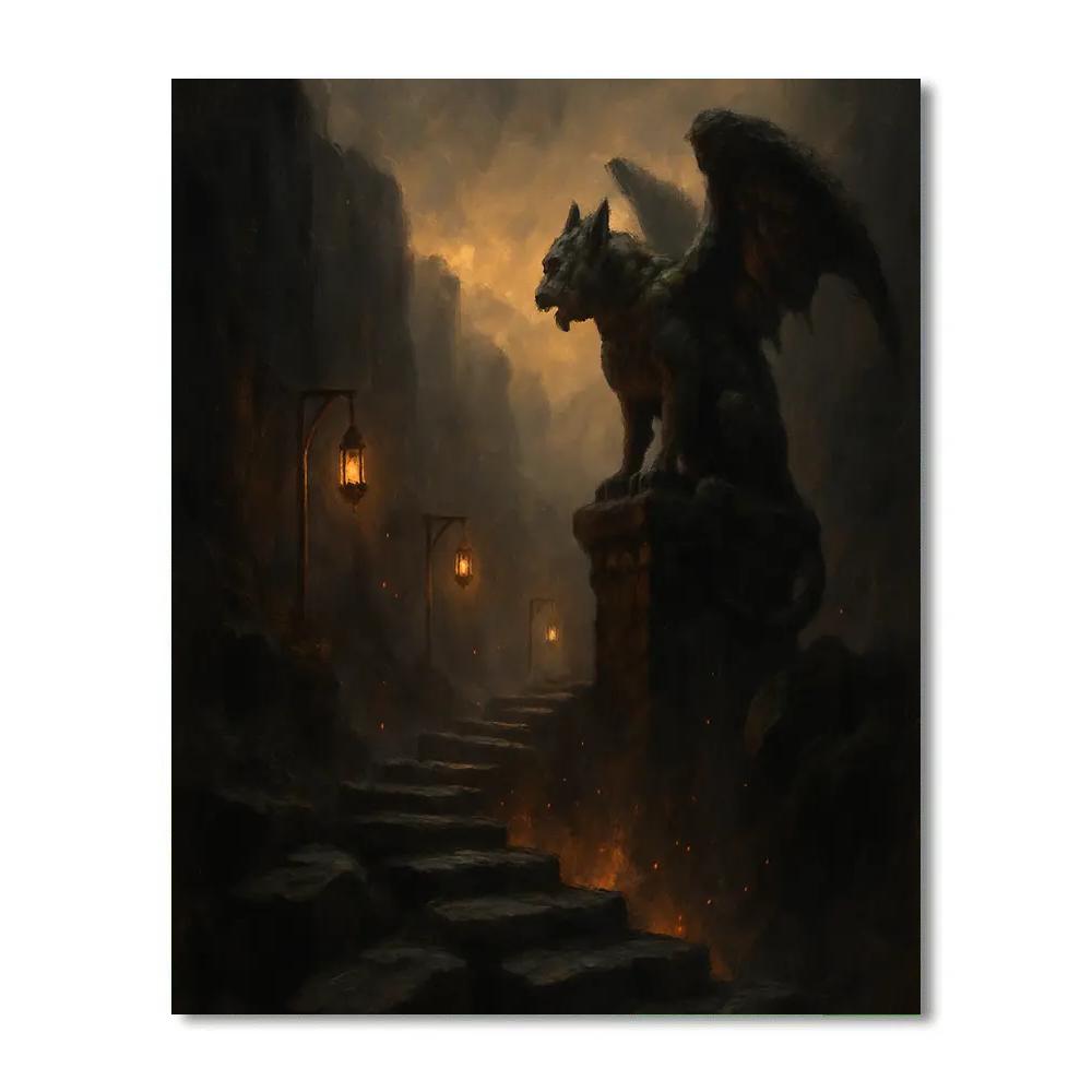 Lanterns Over The Stoneford Ravine Number painting