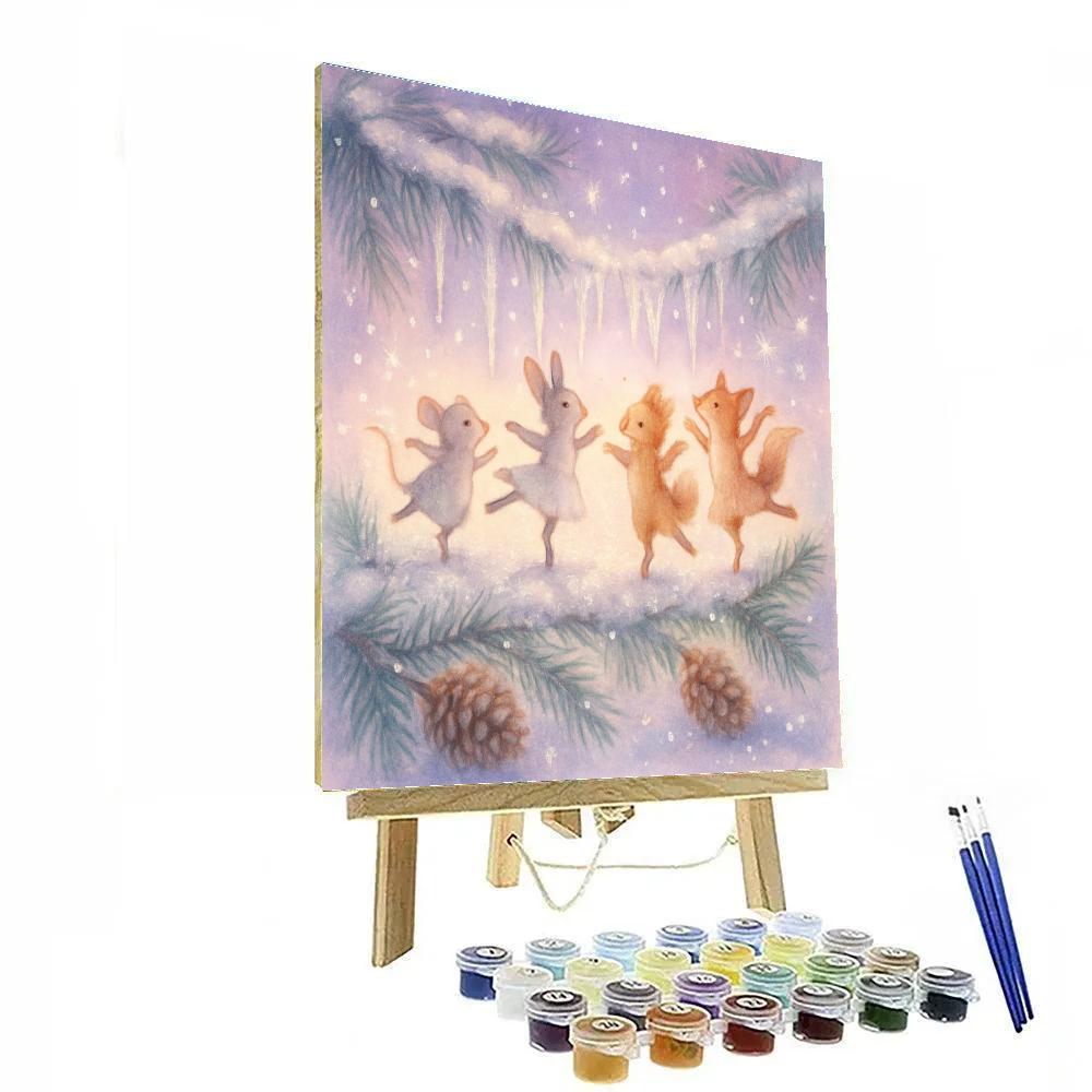Icicle Ballet On Pine Stage painting number kit