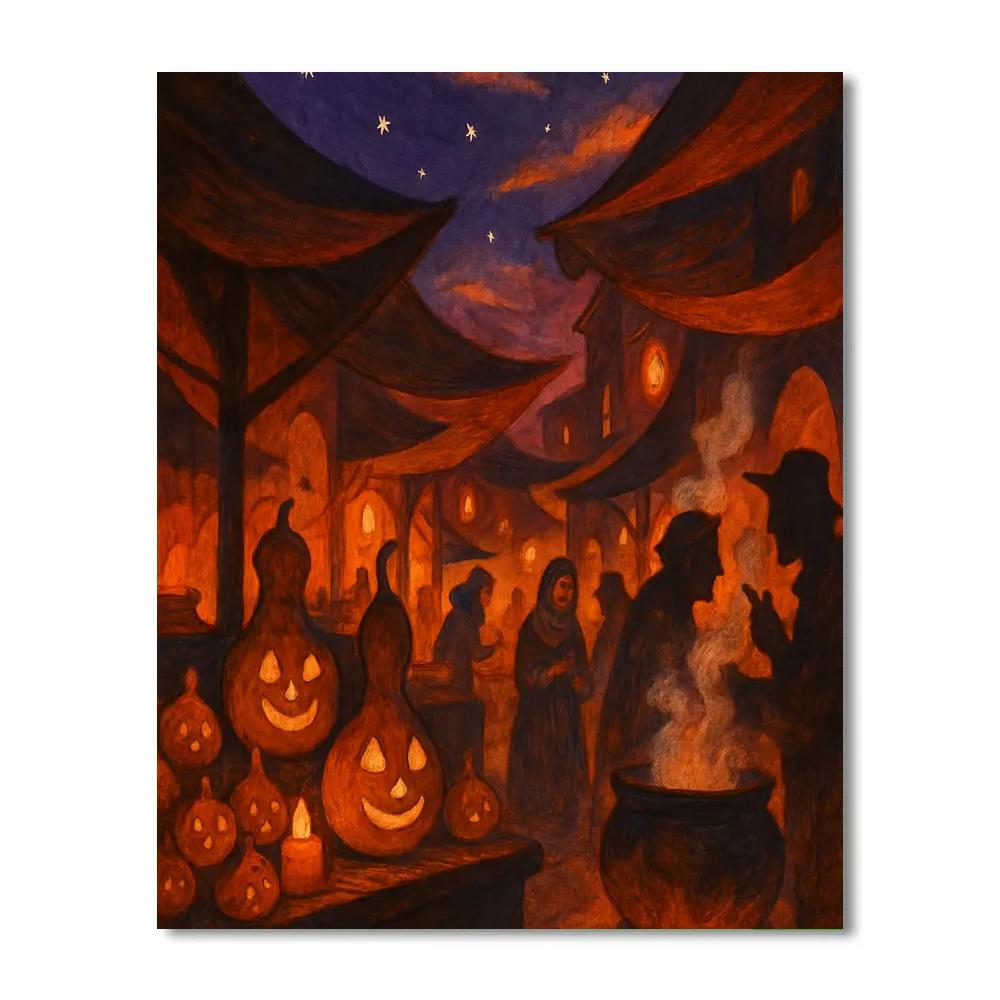 Candle Alley Of The Hollow Bazaar Painting by numbers kit
