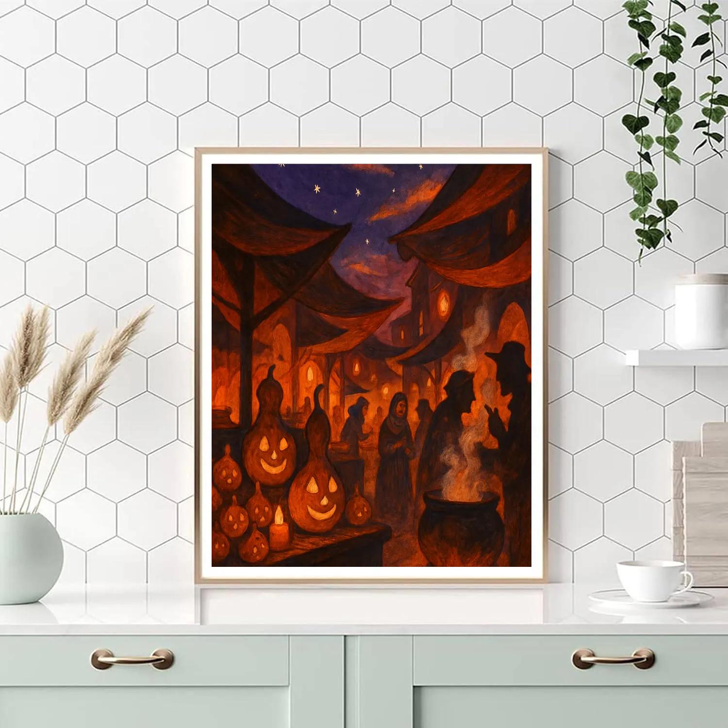 Candle Alley Of The Hollow Bazaar Painting by numbers kit