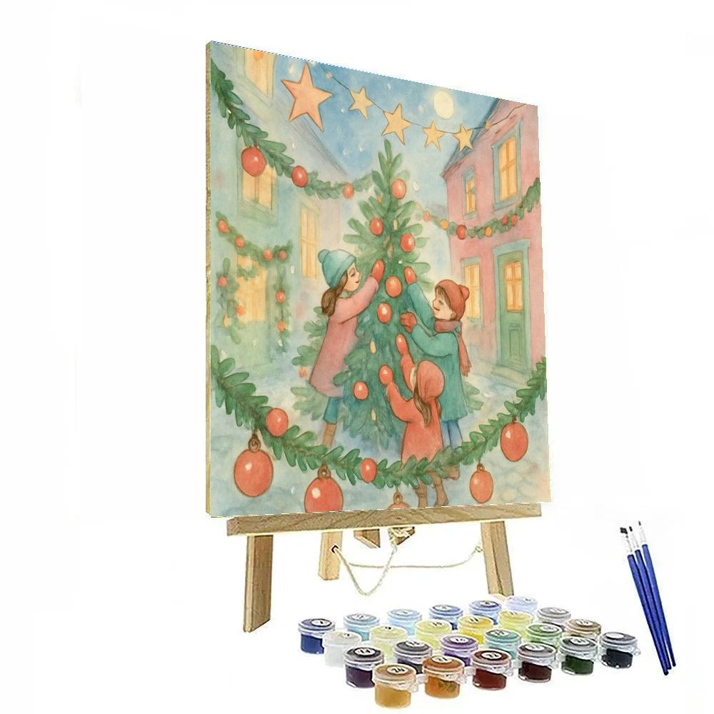 Paper Star Street Festival Painting by numbers kit