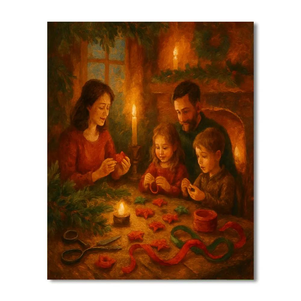 Hearthside Ornament Making Evening Painting by numbers kit
