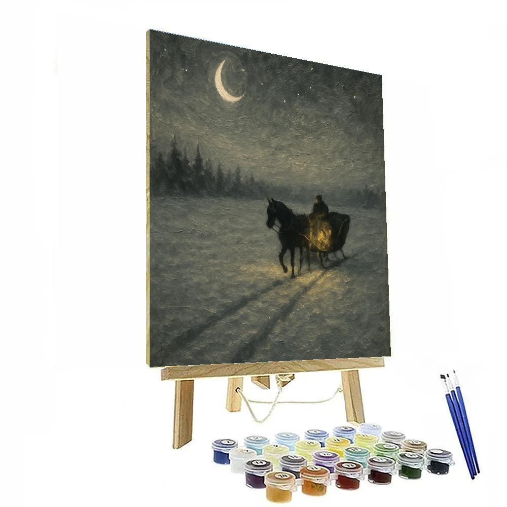 Evening Sleigh Bells Over Frosted Moor paint by color