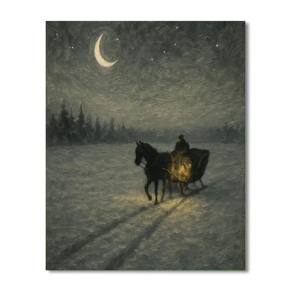 Evening Sleigh Bells Over Frosted Moor paint by color