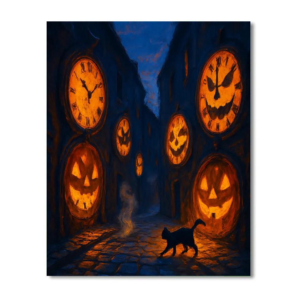 The Old Clock Lane Lanterns Painting by numbers kit