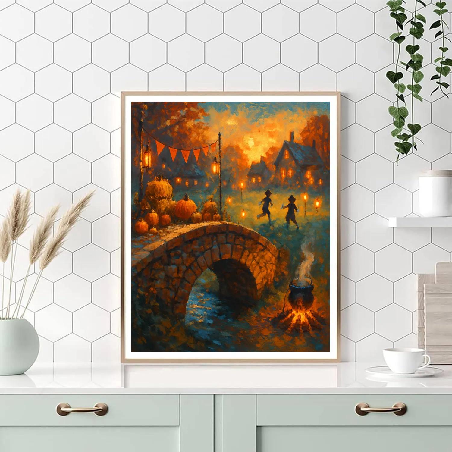 Pennybridge Harvest Twilight Painting by numbers kit