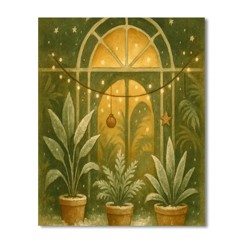 Snowy Conservatory Plant Parade Numbered painting kits
