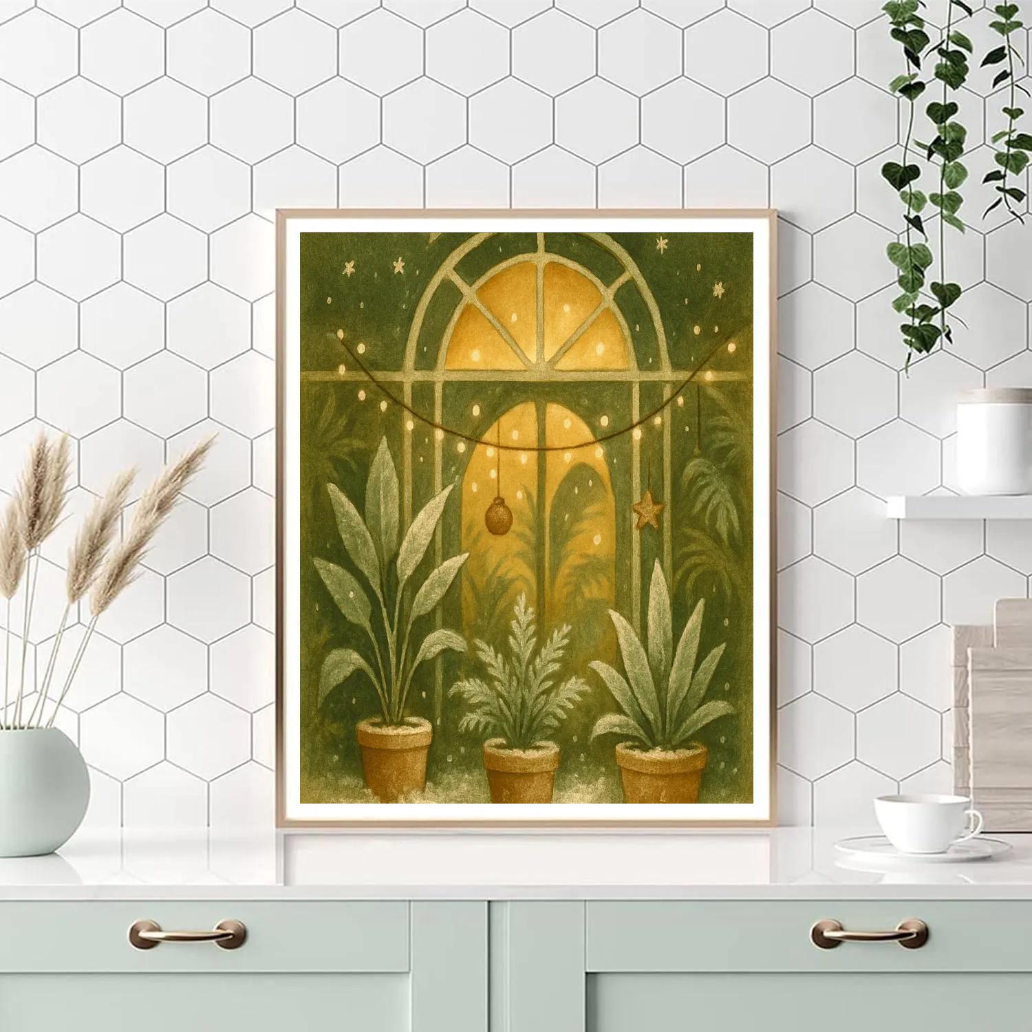 Snowy Conservatory Plant Parade Numbered painting kits