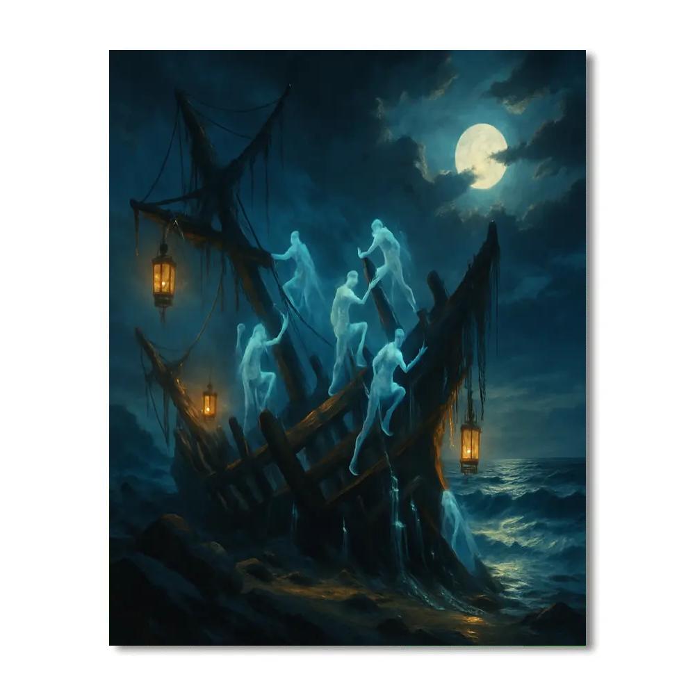 Shoreline Of The Lanterned Wreck Paint by numbers art