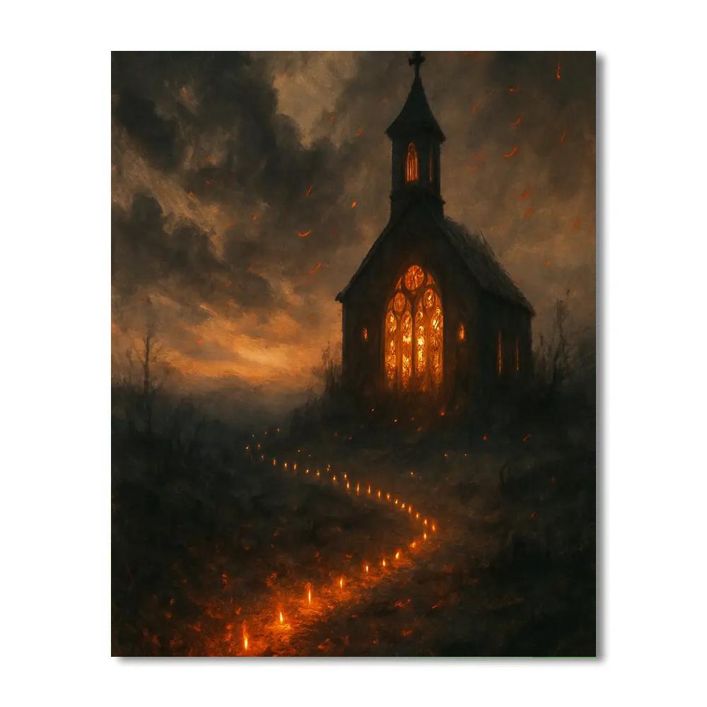The Ember Road To The Old Chapel Paint by numbers art