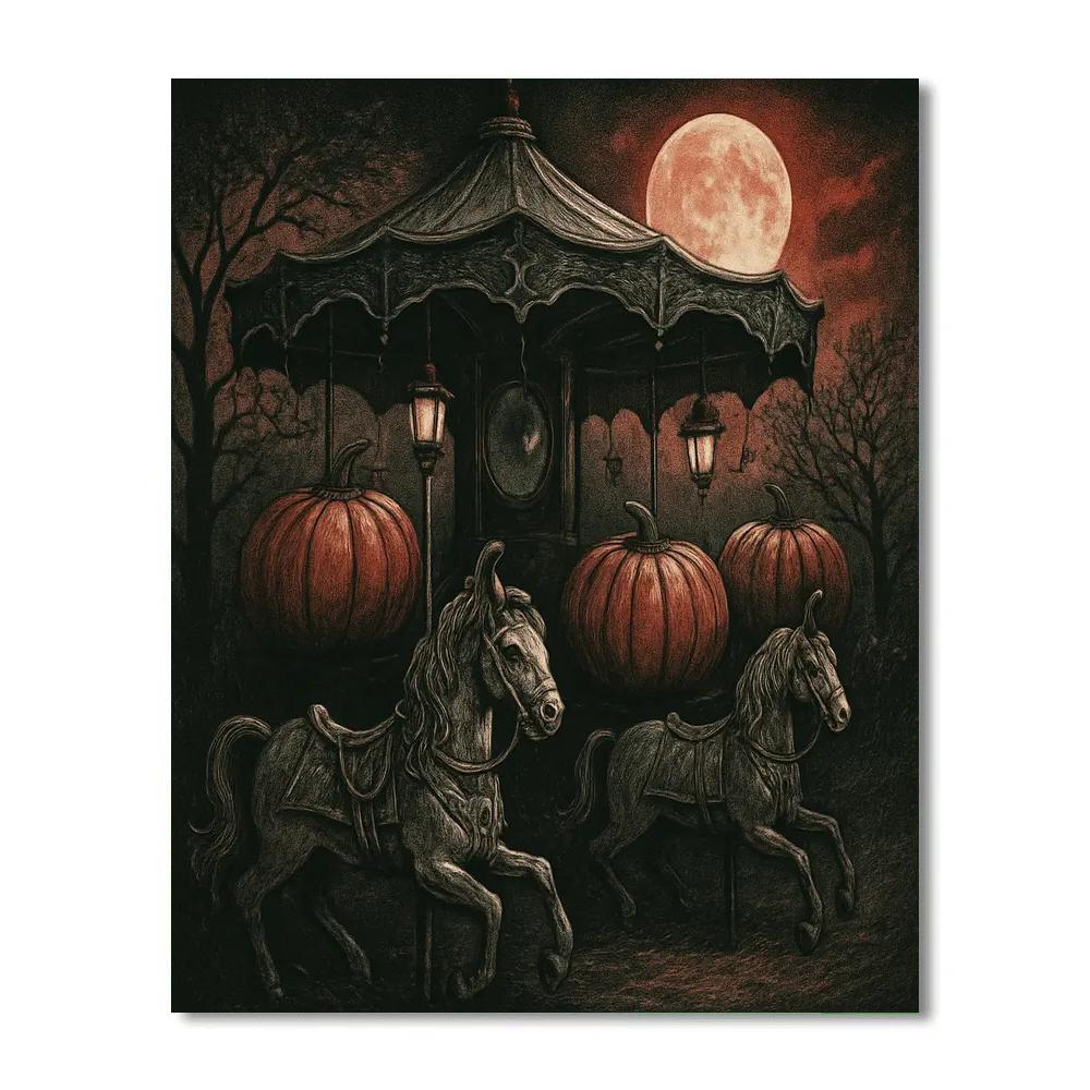 Midnight Orchard Carousel paint by number