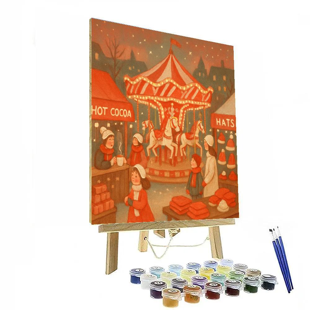 Peppermint Carousel Night Market paint by number
