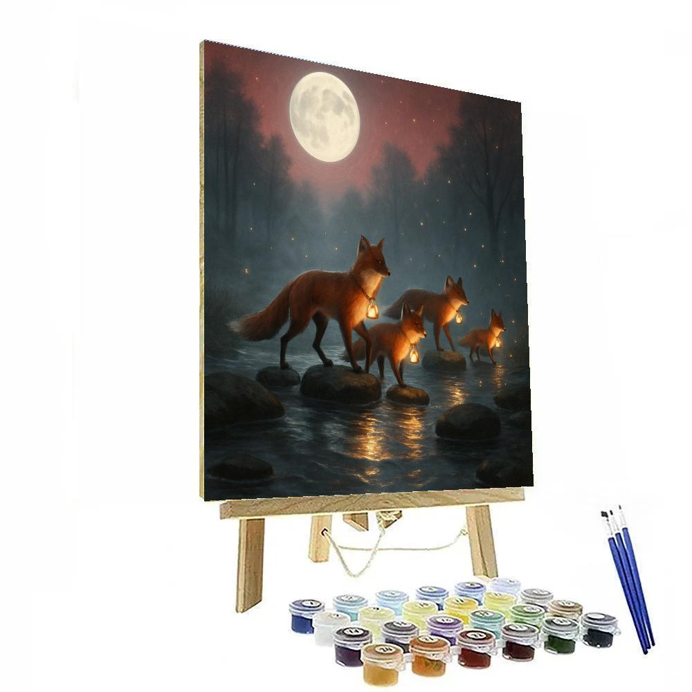 The Lantern Foxes Crossing paint by numbers
