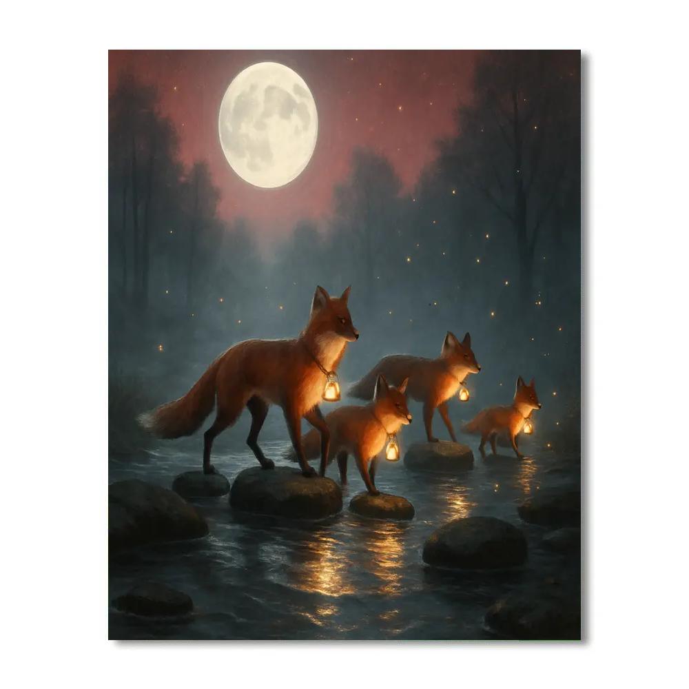The Lantern Foxes Crossing paint by numbers