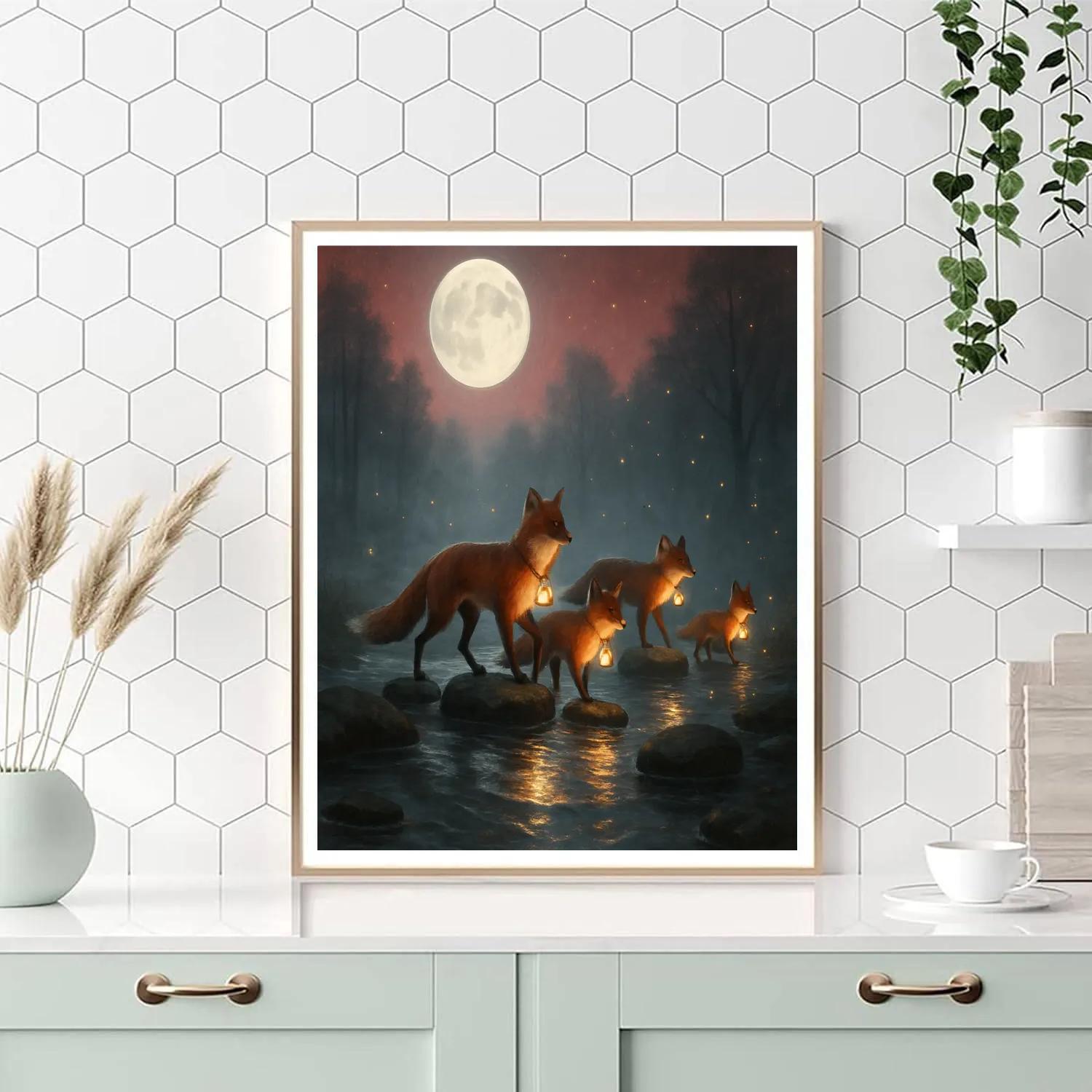 The Lantern Foxes Crossing paint by numbers