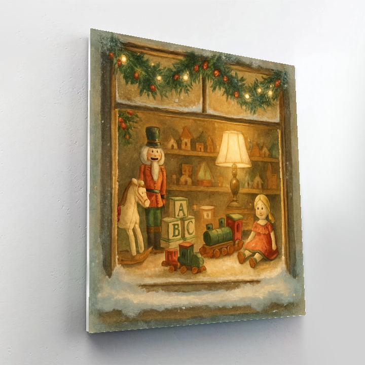 Frosted Toymaker Workshop Window paint by numbers