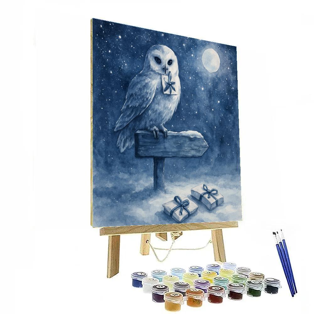 Nocturne Of The Snow Owl Post DIY paint by numbers