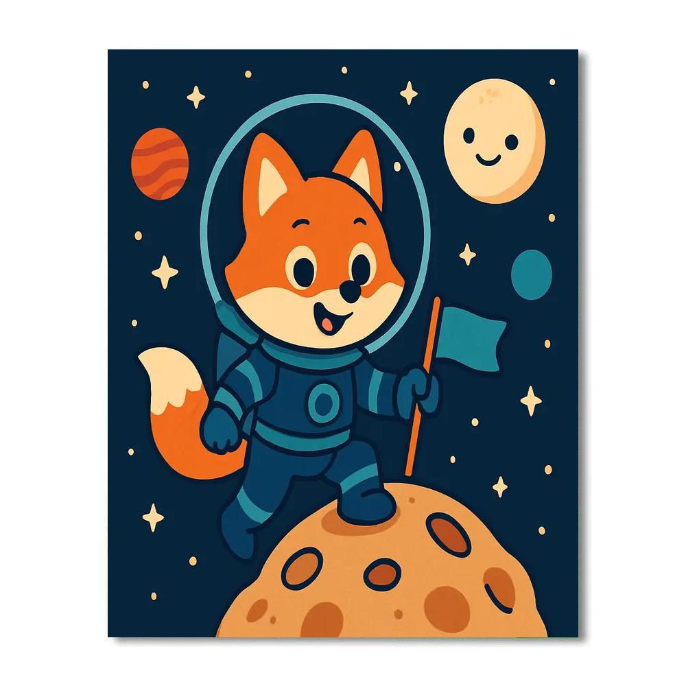 Starlight Space Explorer Fox Number painting