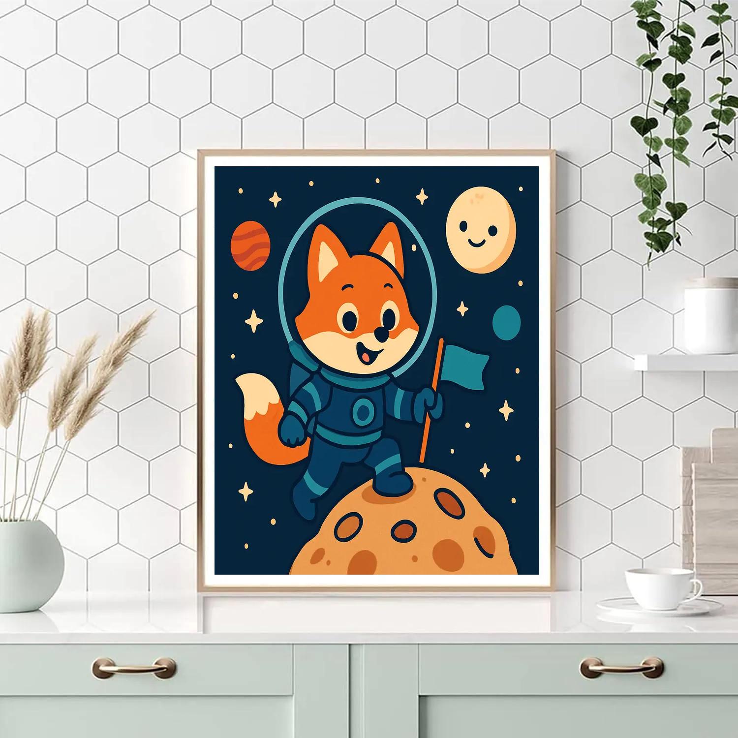 Starlight Space Explorer Fox Number painting