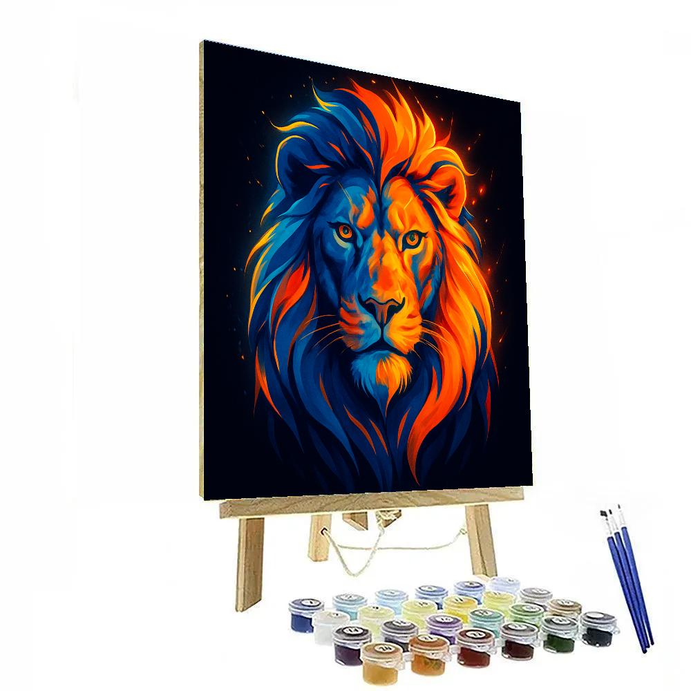 Solar Lion Portrait Numbered painting kits