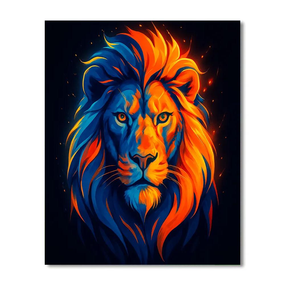 Solar Lion Portrait Numbered painting kits