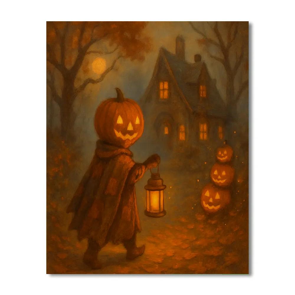 Moonlit Pumpkin Wanderer Painting by numbers kit