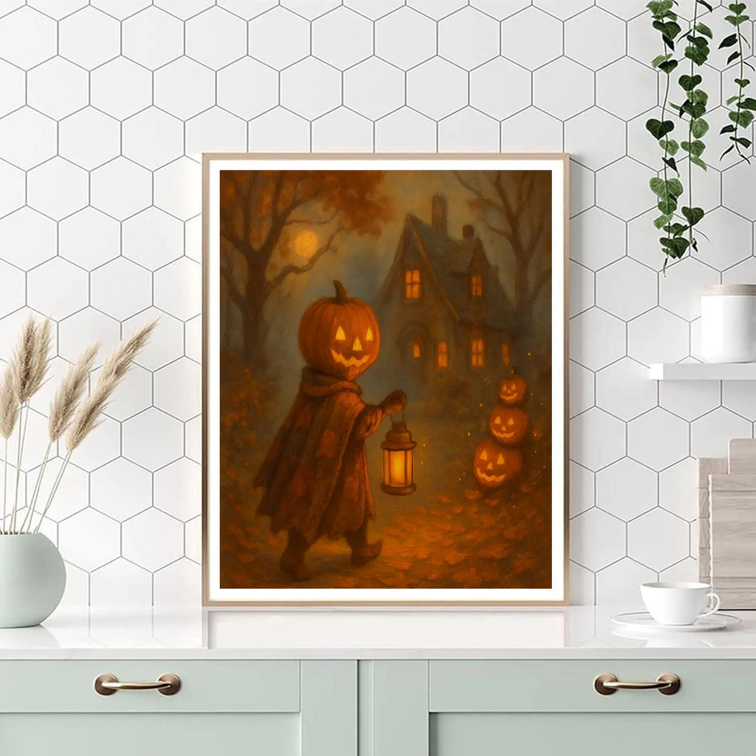 Moonlit Pumpkin Wanderer Painting by numbers kit