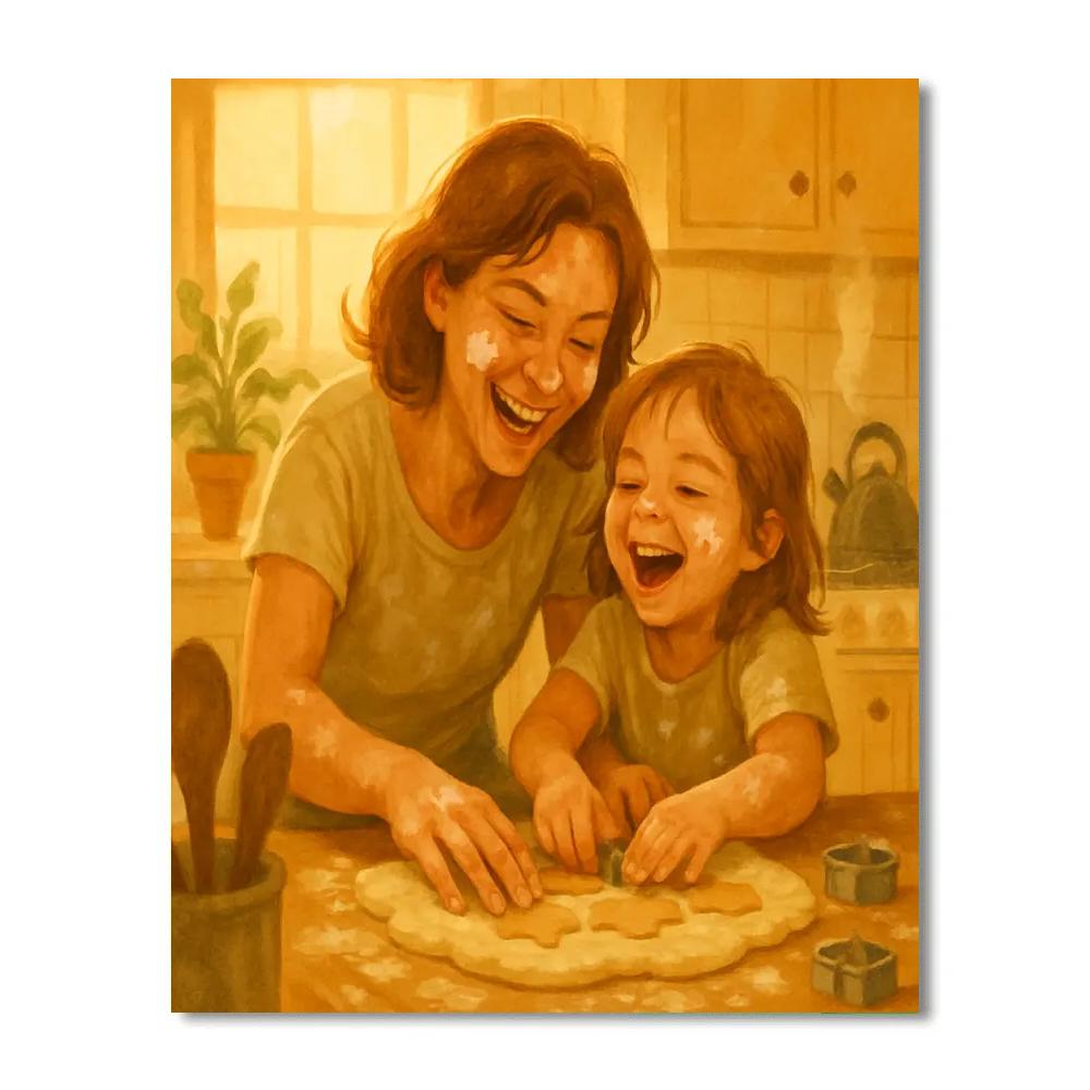 Mom And Child Baking Memories Numbered painting kits