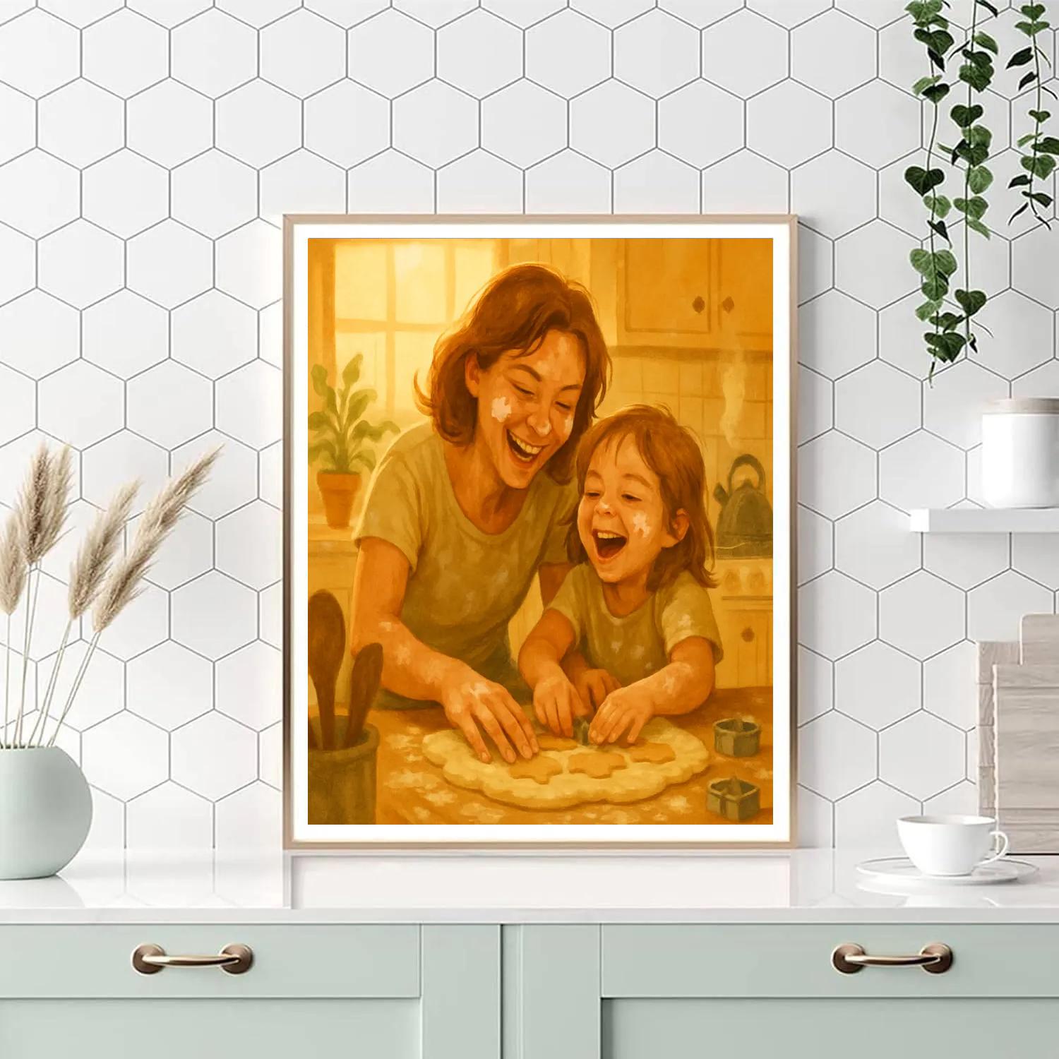Mom And Child Baking Memories Numbered painting kits