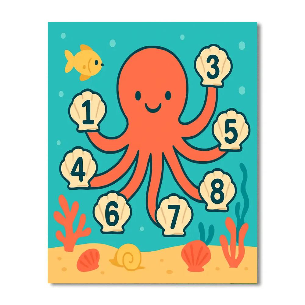 Coral Reef Counting Octopus Paint by numbers kits