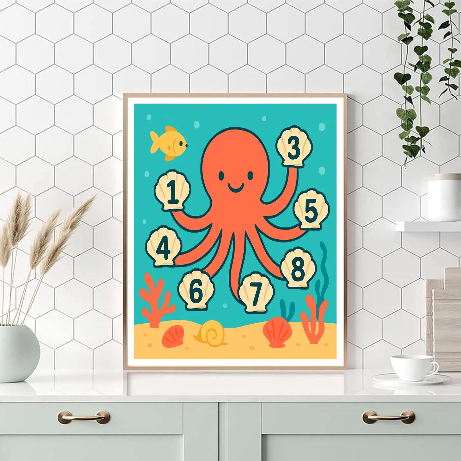 Coral Reef Counting Octopus Paint by numbers kits