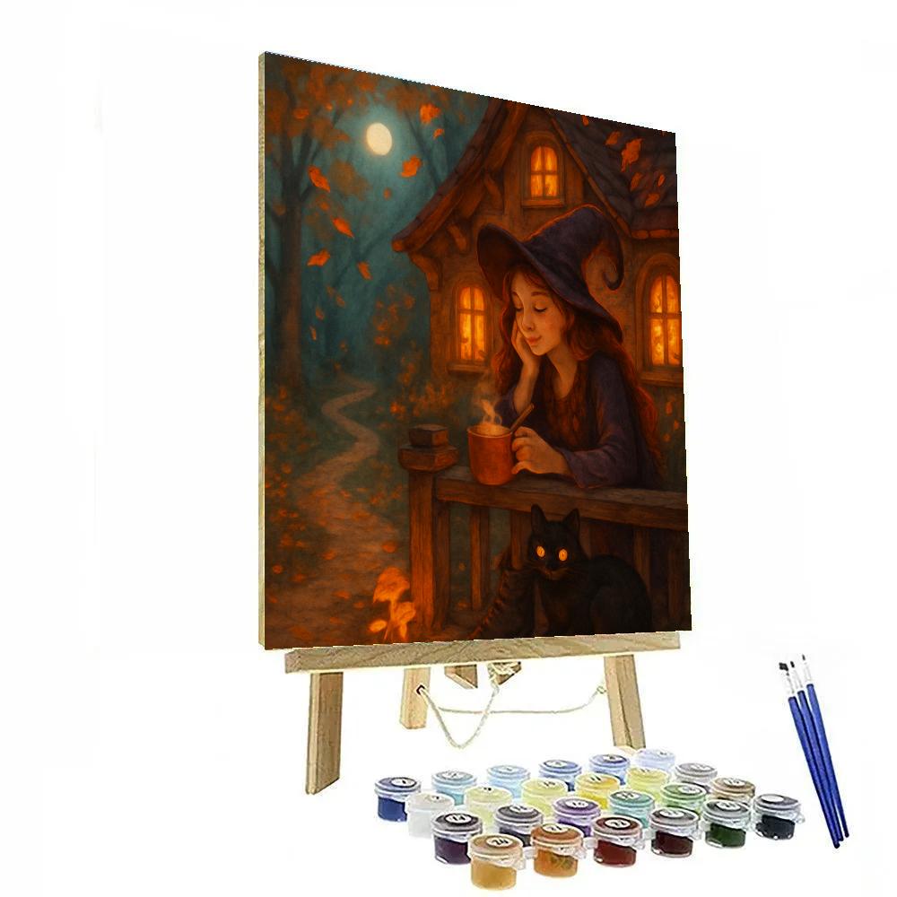 Cottage Witch On The Porch paint by number