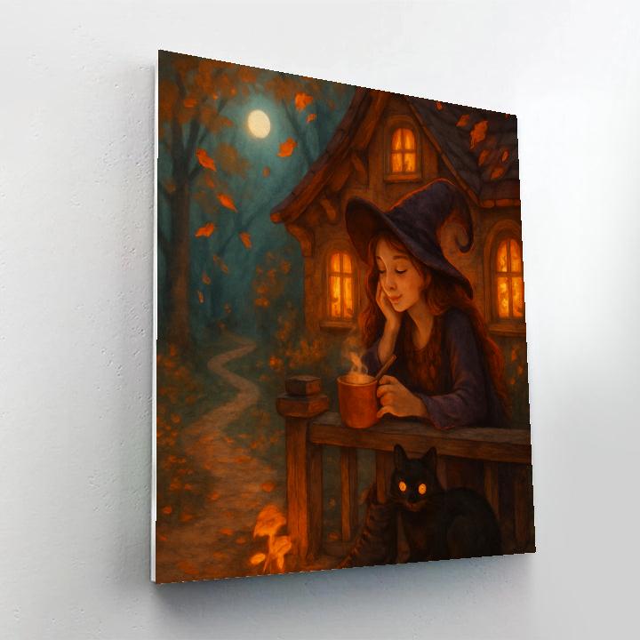 Cottage Witch On The Porch paint by number