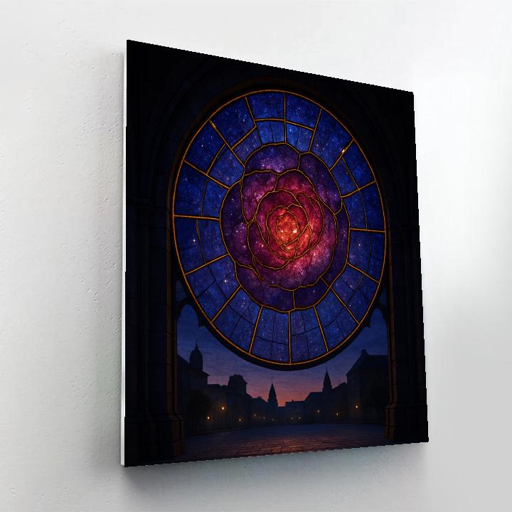 Stained Glass Nebula Rose Numbered painting kits